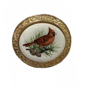 Vintage Crimson Crest The Cardinal Brooch Nature's Fashion Statement
